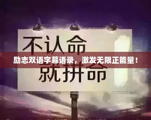 勵志雙語字幕語錄，激發(fā)無限正能量！