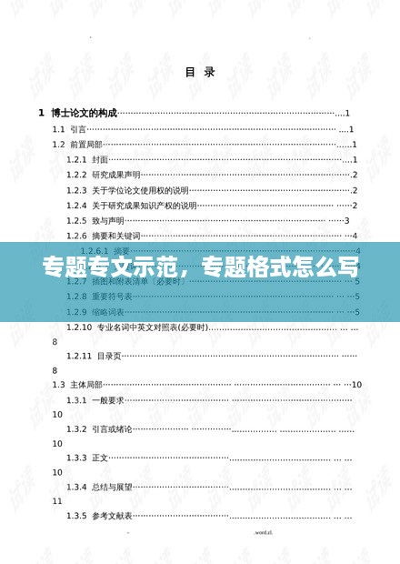 專題專文示范，專題格式怎么寫 
